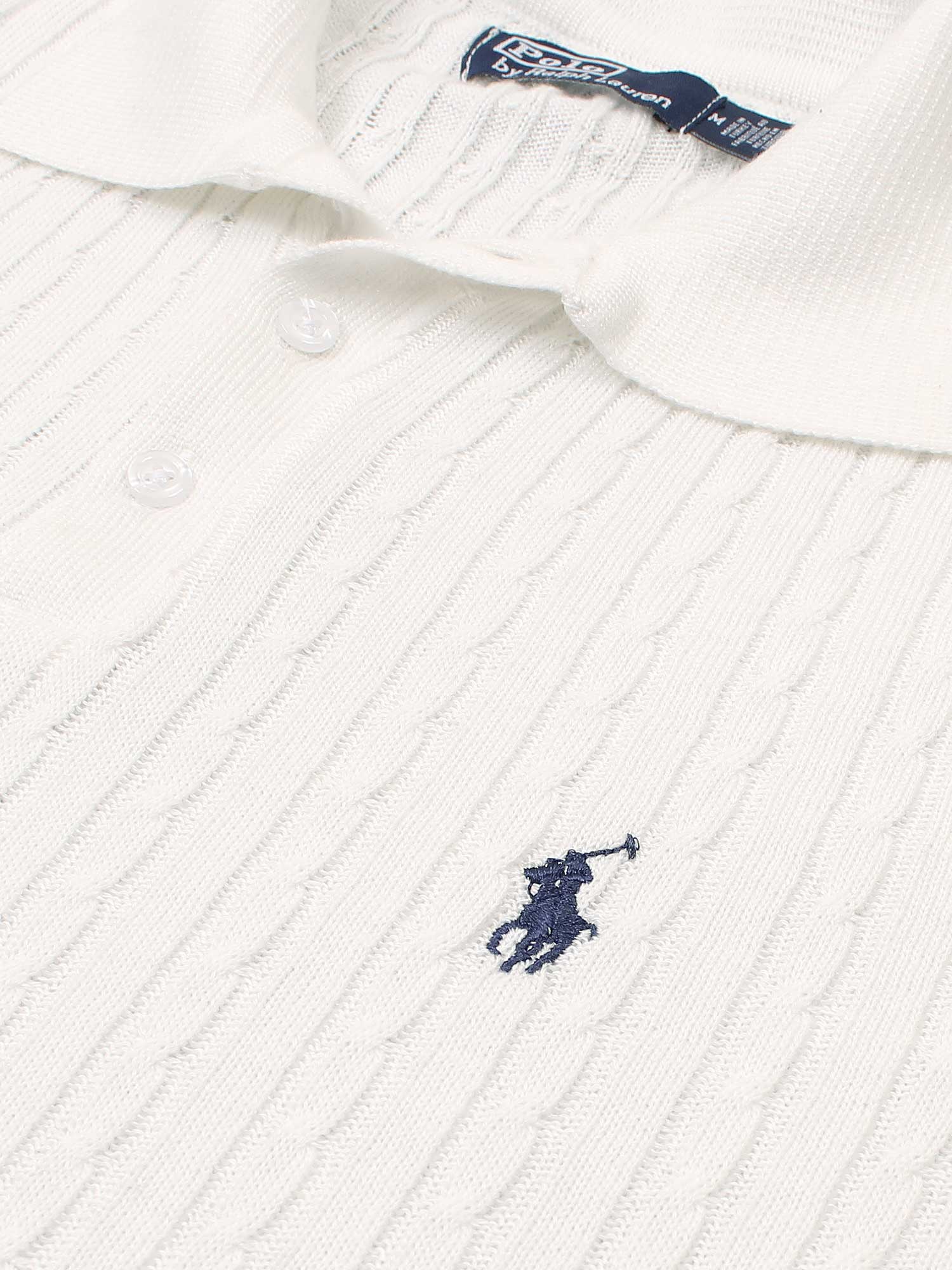 Brandahub polo shirts RL cable knit polo-white