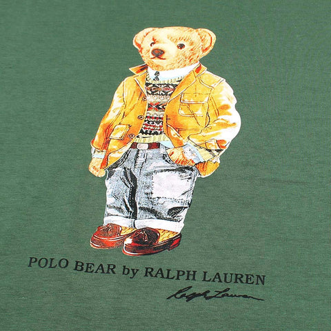 PRL bear T Shirt-olive green