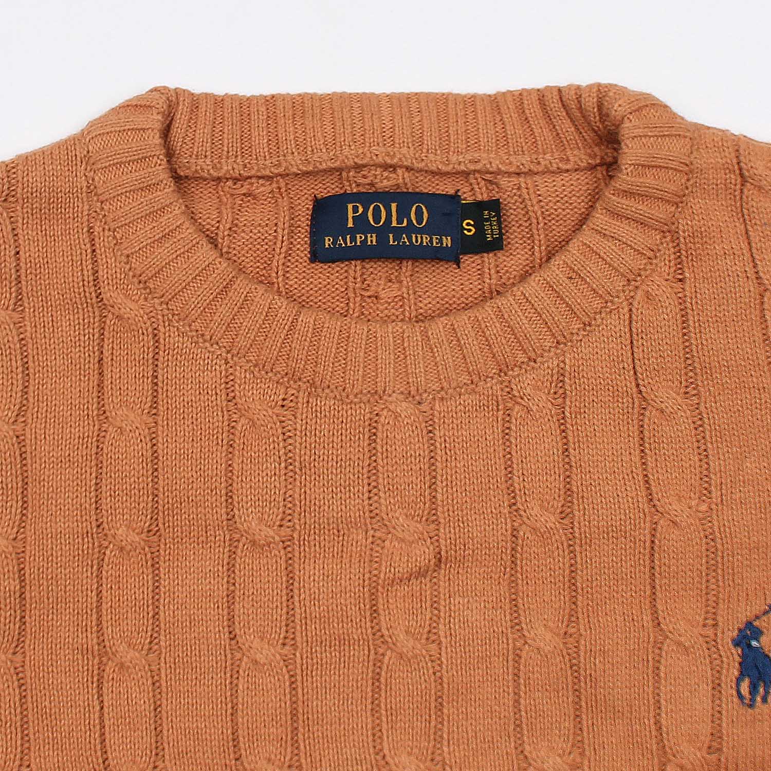 RL Cable-Knit Cotton Sweater (rust)