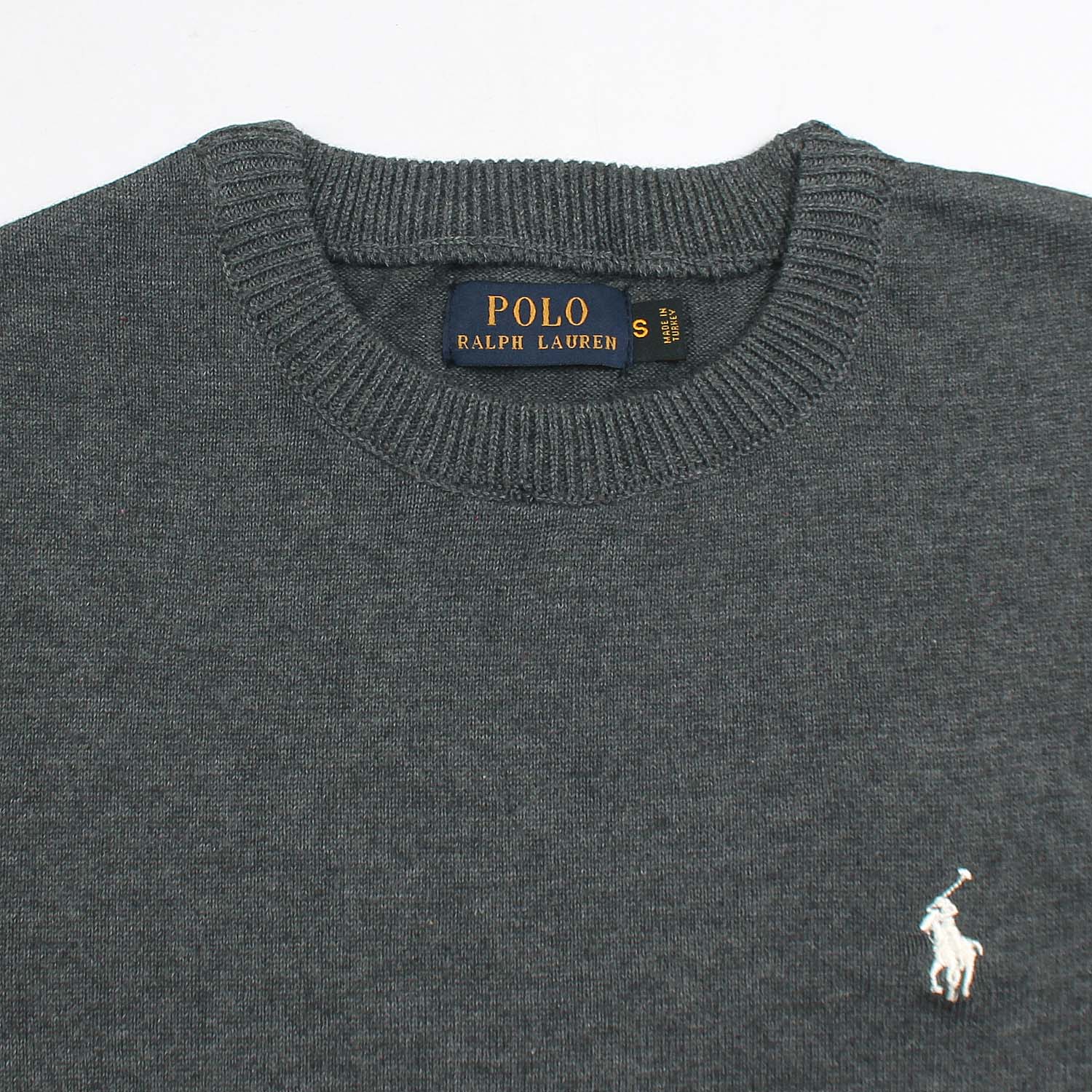 RL Crew neck Cotton Sweater (dark grey)