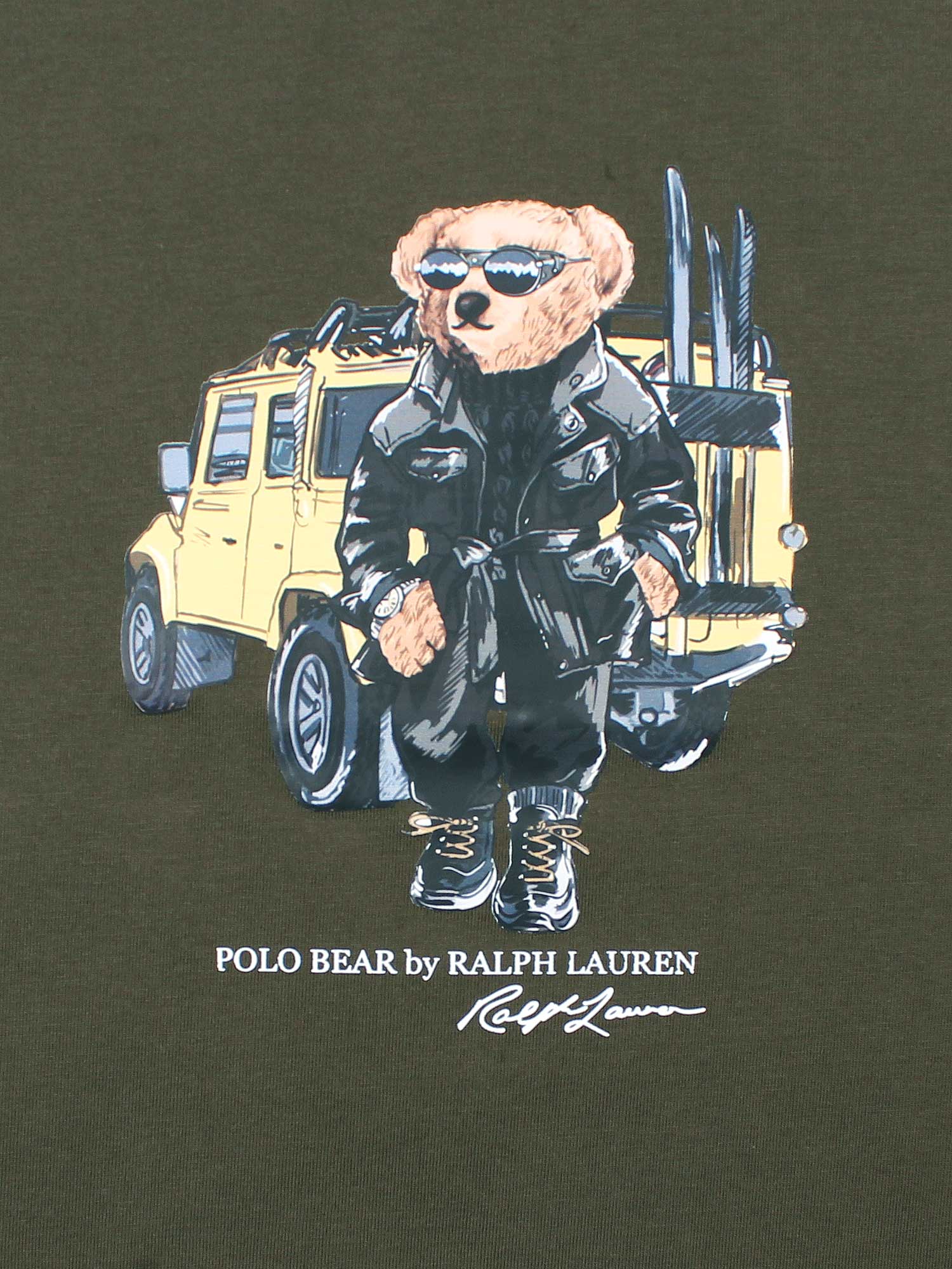 Brandahub T-shirts PRL bear T Shirt-Olive green