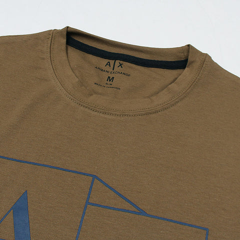 AX Printed tshirt-camel brown