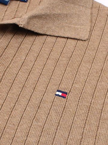 Th knit polo- khaki