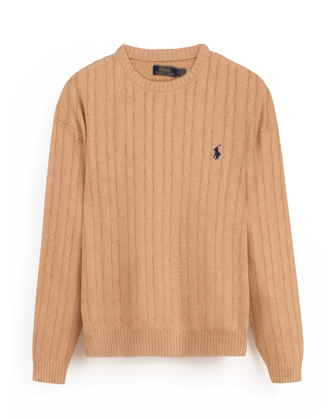 RL Cable-Knit Cotton Sweater (tan)