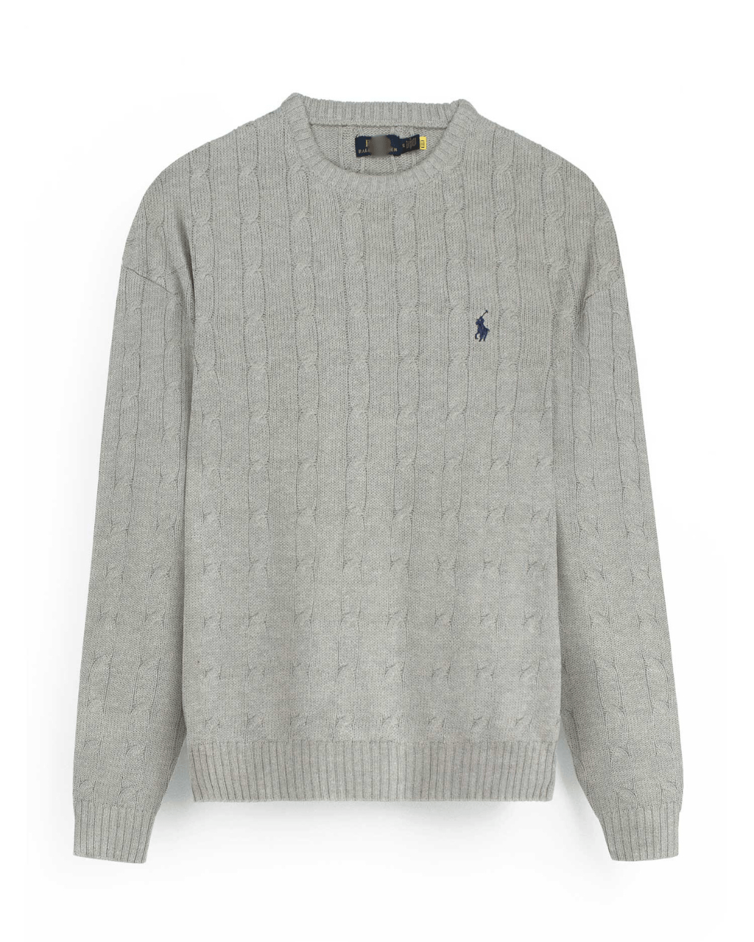 Brandahub sweaters RL Cable-Knit Cotton Sweater (light heather grey)
