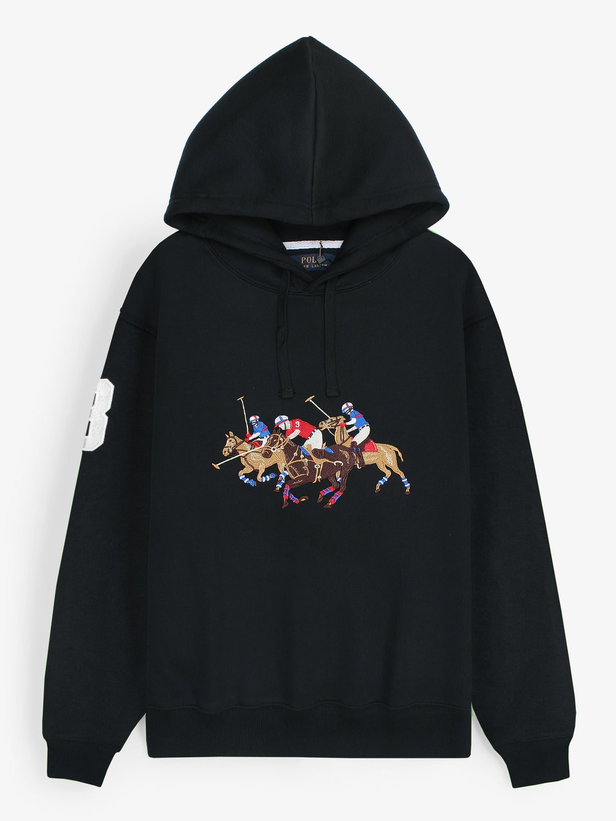 premium Rl triple pony Fleece hoodie (black)