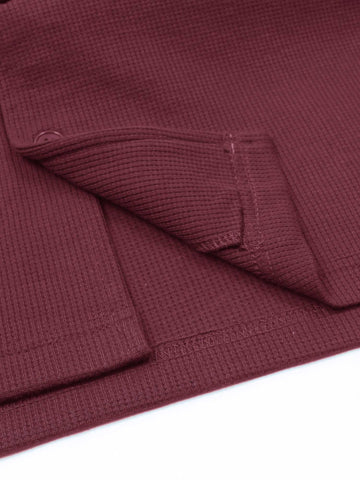 Brandahub polo shirts Premium Zr Waffle knit Resort collar shirt-(maroon)
