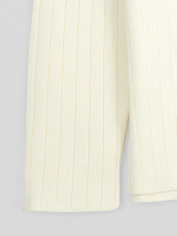 The Riviera Scallop-Trim Knit Set (cream)