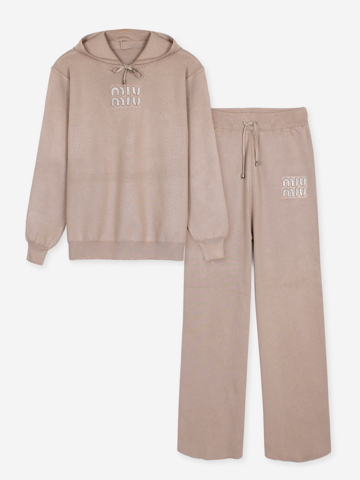 The mumu Crystal-Embellished Knit Set (camel)
