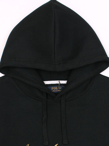 premium Rl triple pony Fleece hoodie (black)