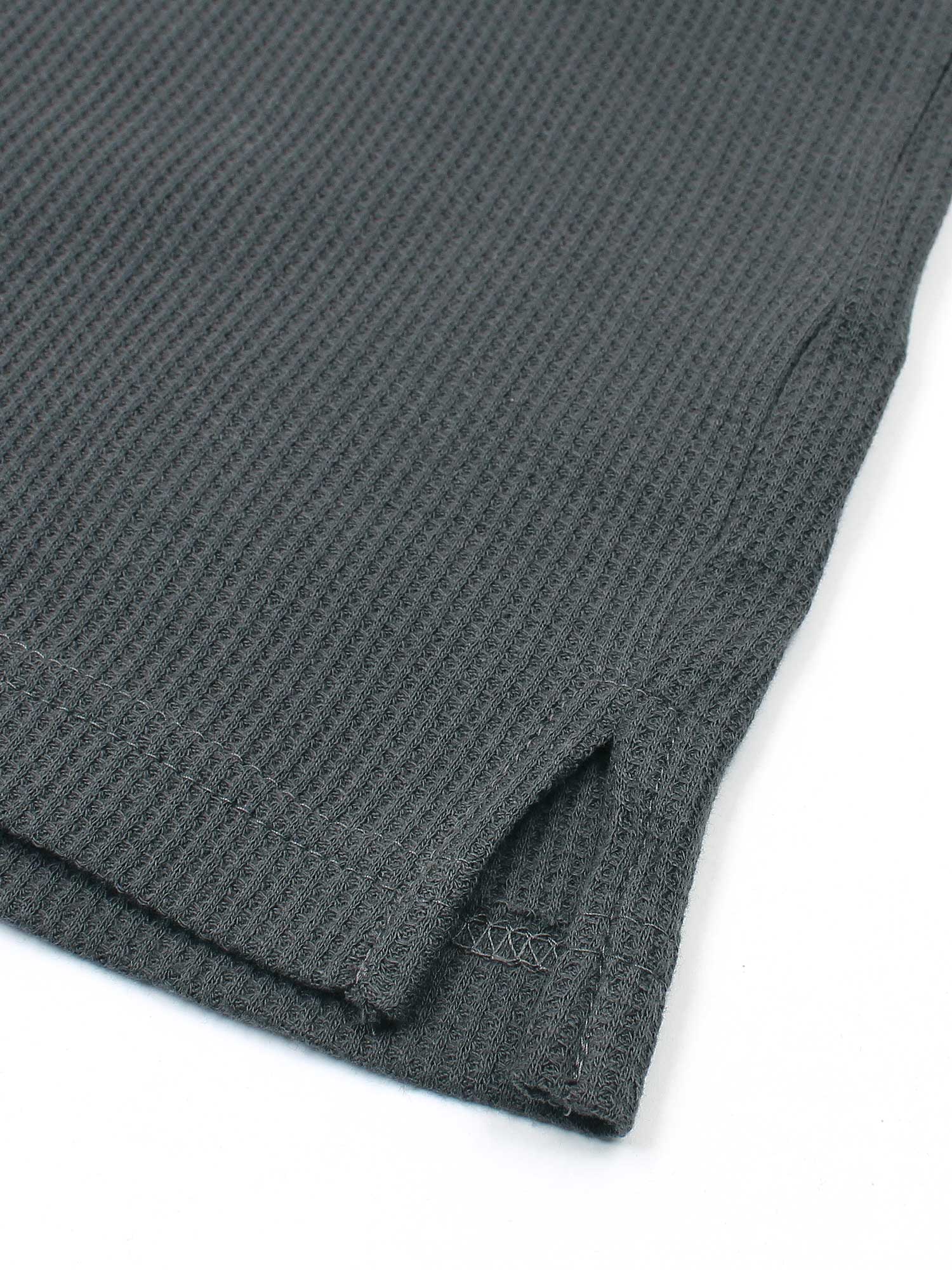 Brandahub polo shirts Premium Zr Waffle knit johnny collar polo-(grey)