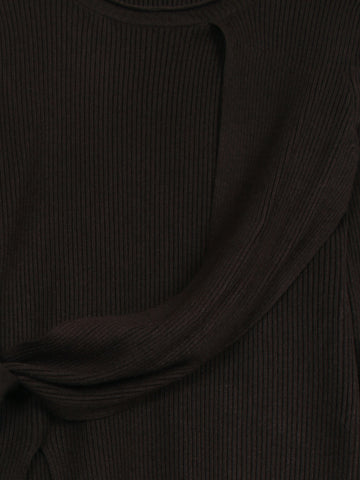 The Aura Asymmetrical Tie-Knit Set (black)