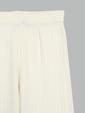 The Riviera Scallop-Trim Knit Set (cream)