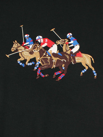 premium Rl triple pony Fleece hoodie (black)