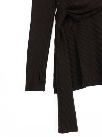 The Aura Asymmetrical Tie-Knit Set (black)