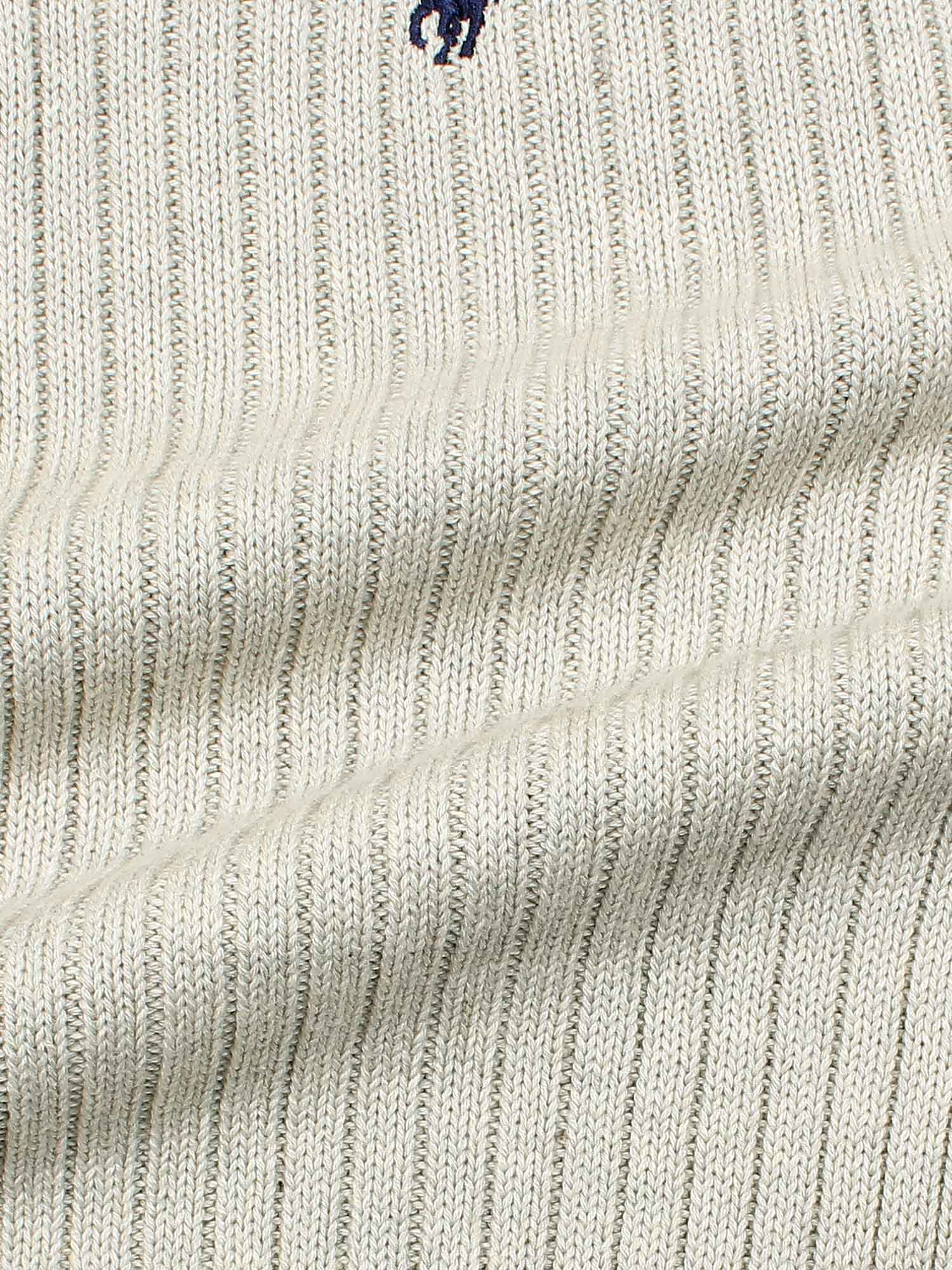 Brandahub sweaters RL Rib Knit Half Zipper Cotton Sweater (beige)