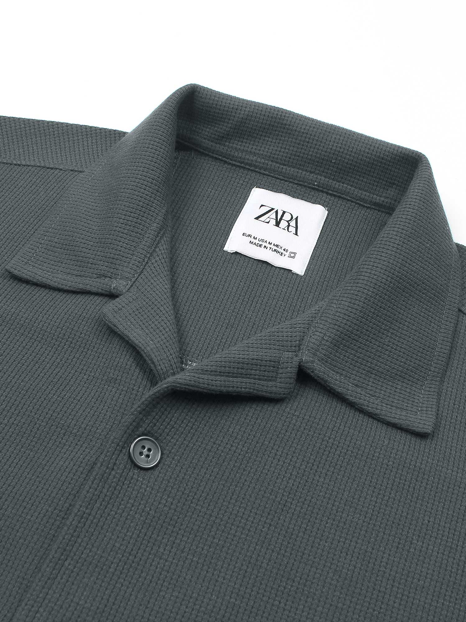 Brandahub polo shirts Premium Zr Waffle knit Resort collar shirt-(grey)
