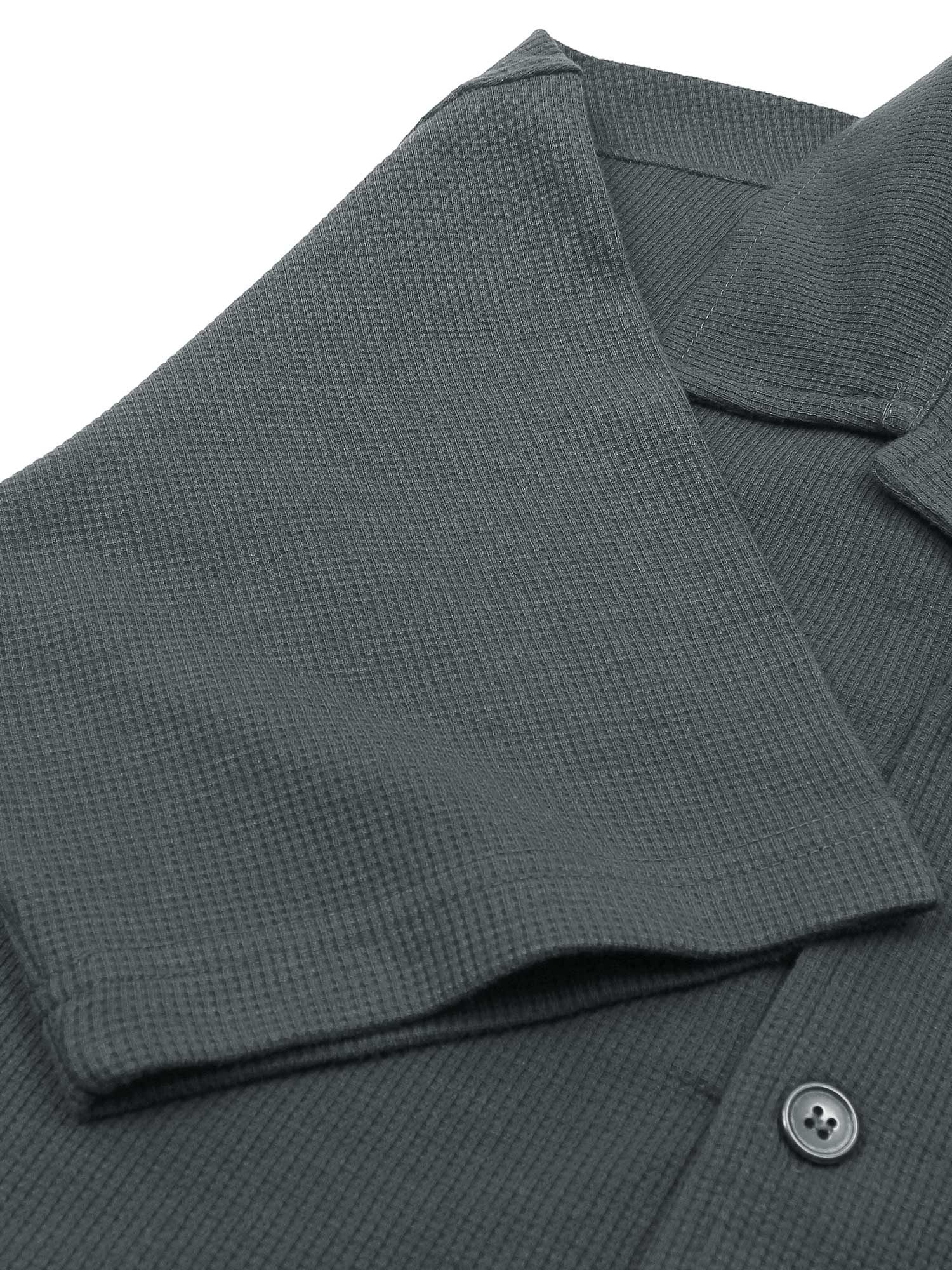 Brandahub polo shirts Premium Zr Waffle knit Resort collar shirt-(grey)
