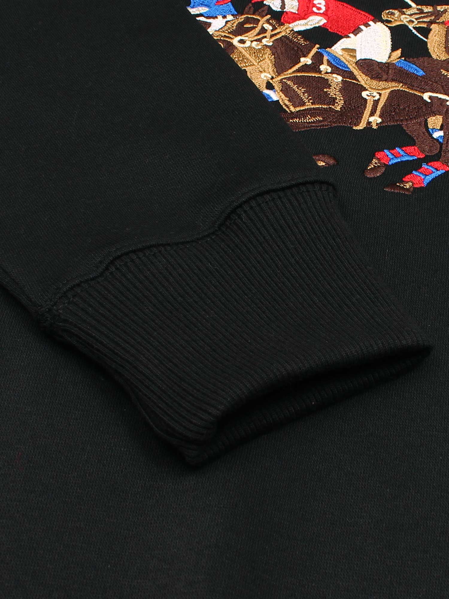 premium Rl triple pony Fleece hoodie (black)