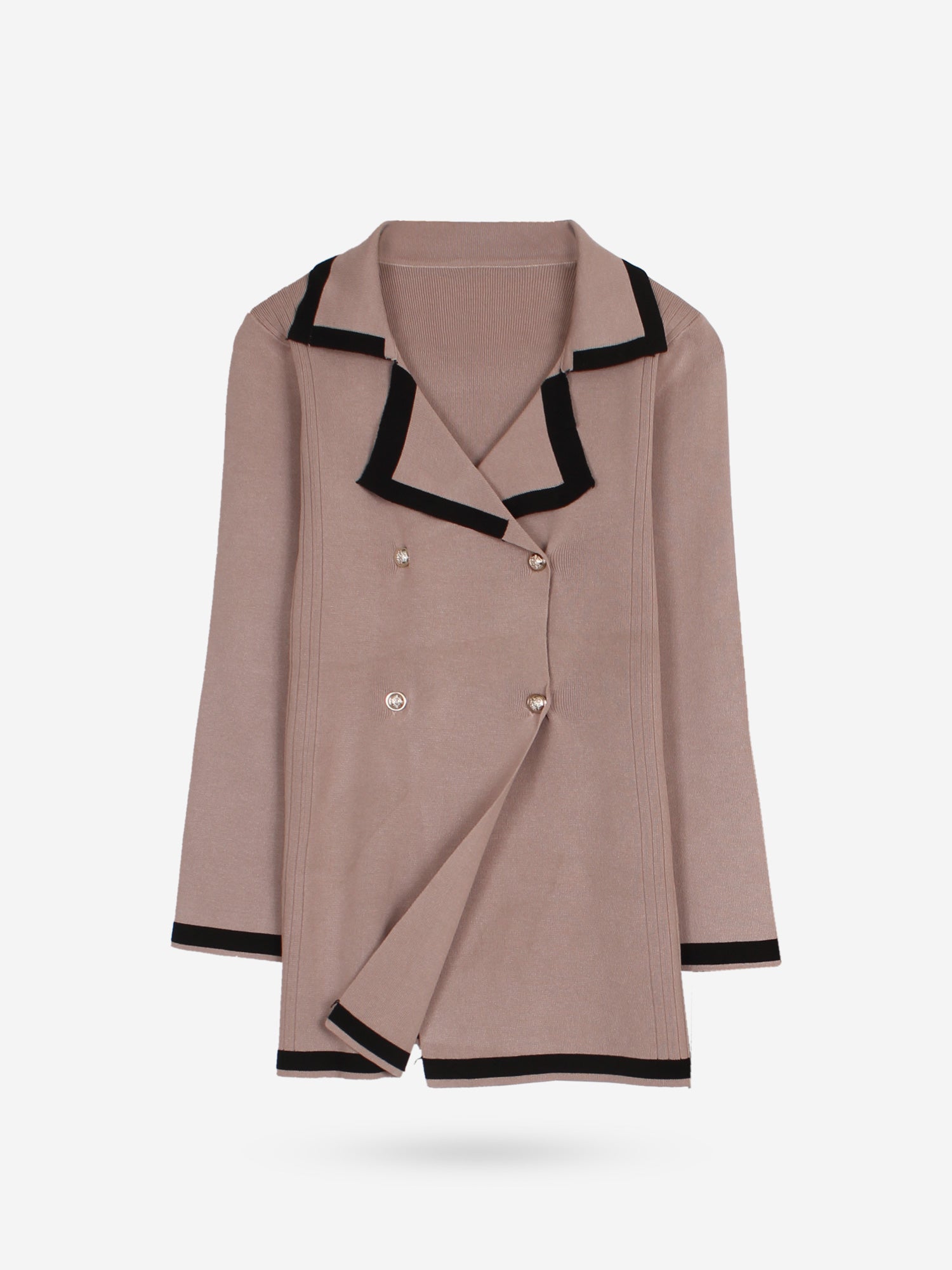 The Commodore Tipped Knit Blazer Set (Taupe)