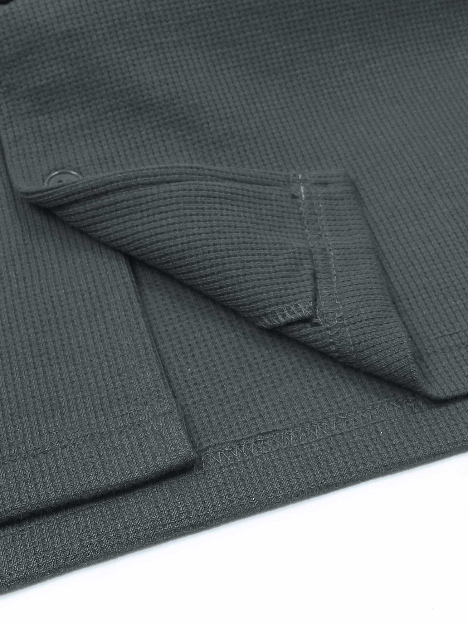Brandahub polo shirts Premium Zr Waffle knit Resort collar shirt-(grey)