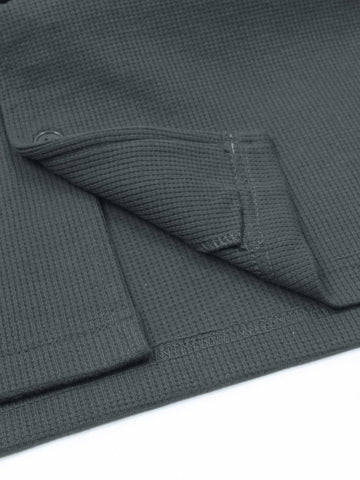 Brandahub polo shirts Premium Zr Waffle knit Resort collar shirt-(grey)