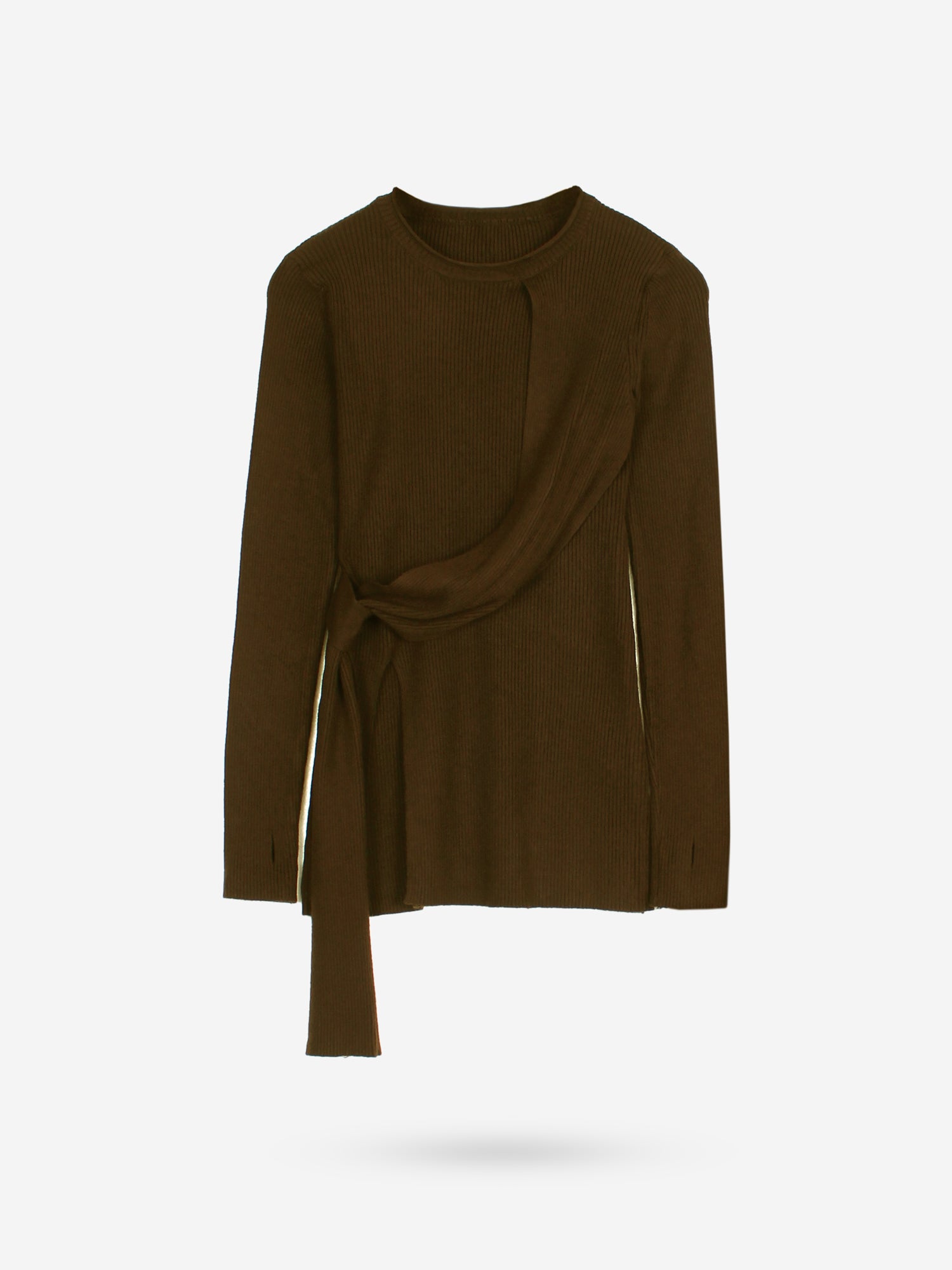 The Aura Asymmetrical Tie-Knit Set (brown)
