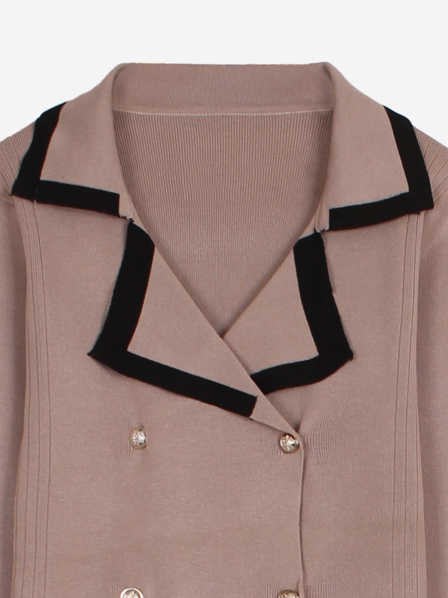 The Commodore Tipped Knit Blazer Set (Taupe)