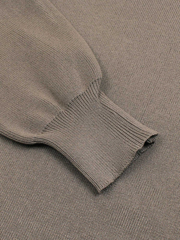 The Geo-Block Poncho Knit Set (Taupe & White)