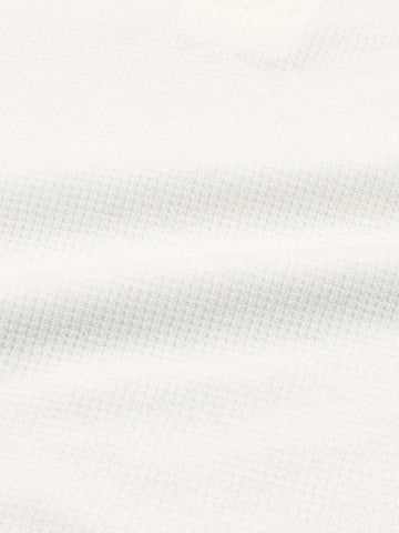Brandahub polo shirts Premium Zr Waffle knit johnny collar polo-(light beige)