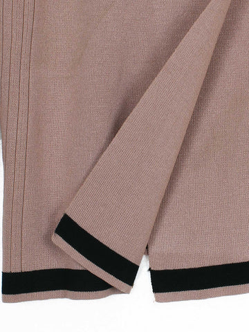 The Commodore Tipped Knit Blazer Set (Taupe)
