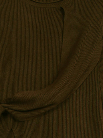 The Aura Asymmetrical Tie-Knit Set (brown)