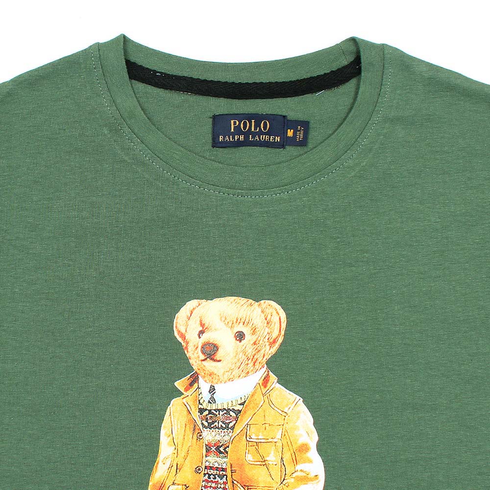 PRL bear T Shirt-olive green