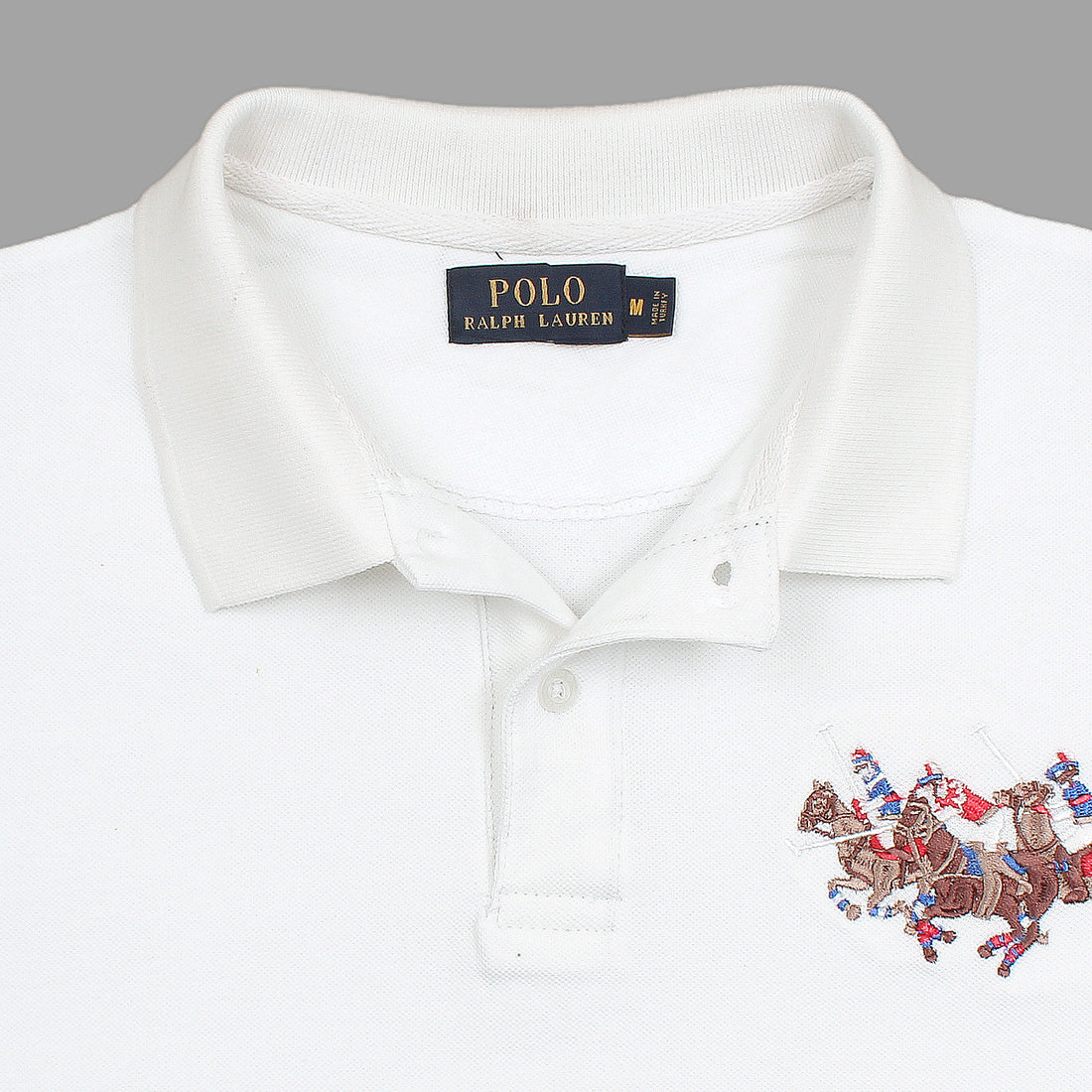 RL triple pony polo-white