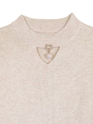 The Sweetheart Ribbed Knit Set (beige)