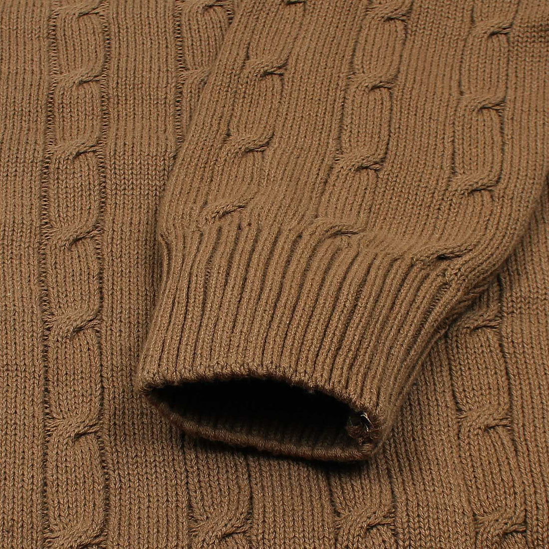 RL Cable-Knit Cotton Sweater (brown)