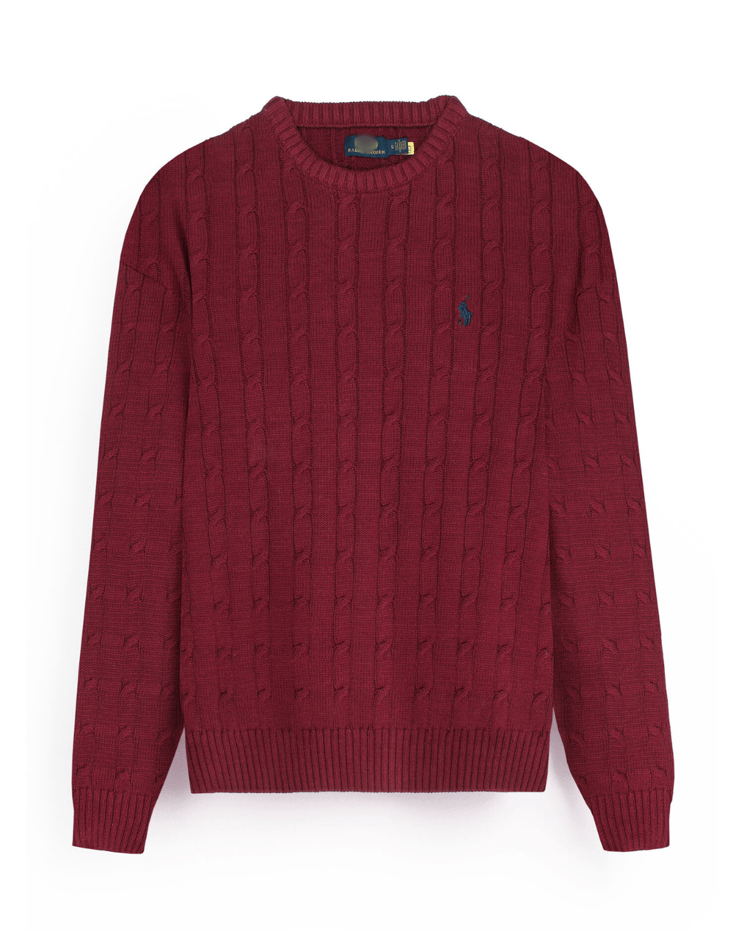 Brandahub sweaters RL Cable-Knit Cotton Sweater (maroon)