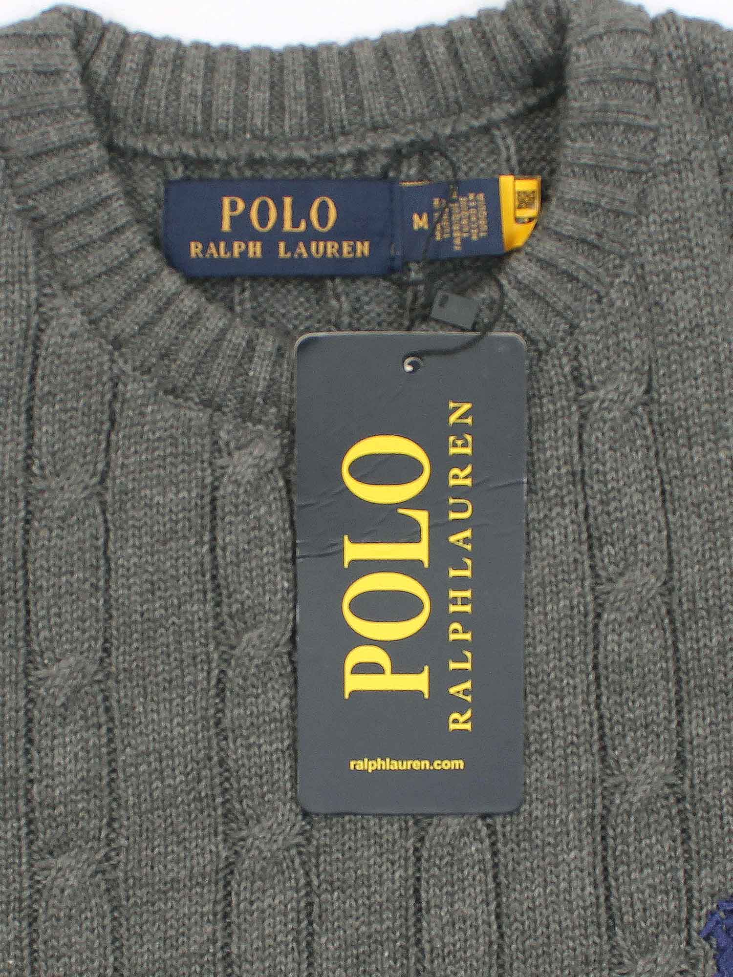Brandahub sweaters RL Cable-Knit Cotton Sweater (dark heather grey)