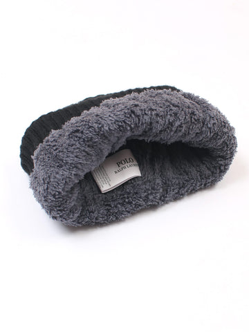 brandahub caps free size Rl Cable Knit Beanie (black)