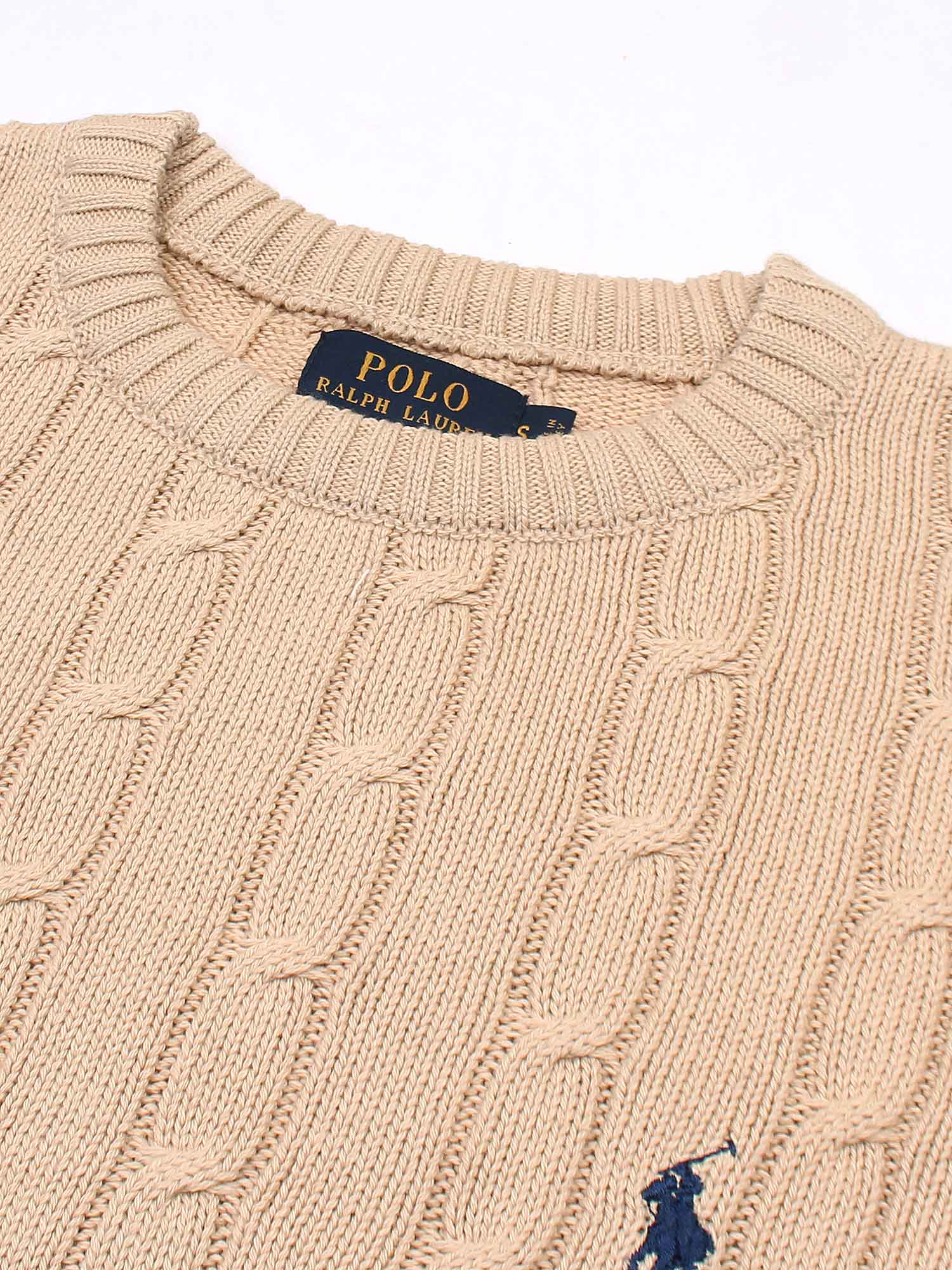 RL Cable-Knit Cotton Sweater (cream)