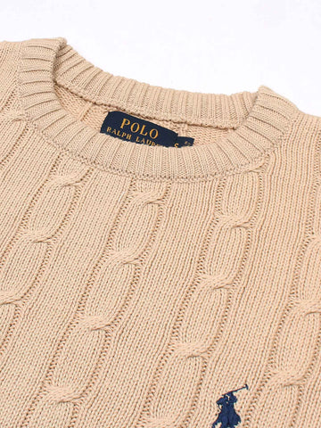 RL Cable-Knit Cotton Sweater (cream)