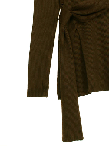 The Aura Asymmetrical Tie-Knit Set (brown)