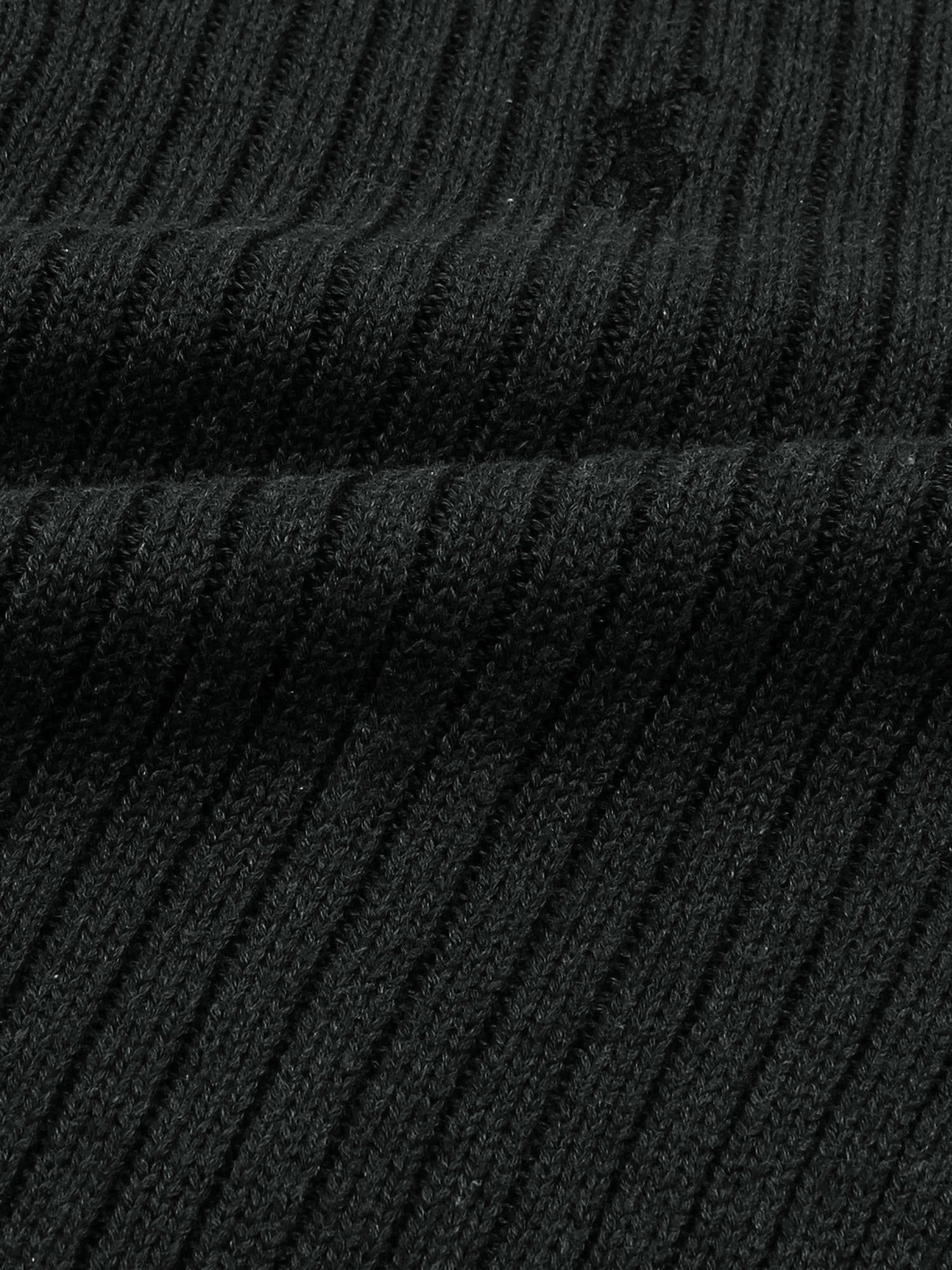 RL Rib Knit Half Zipper Cotton Sweater (charcoal grey)
