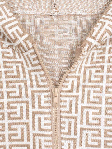 The Elysian Monogram Knit Set (Camel & Cream)