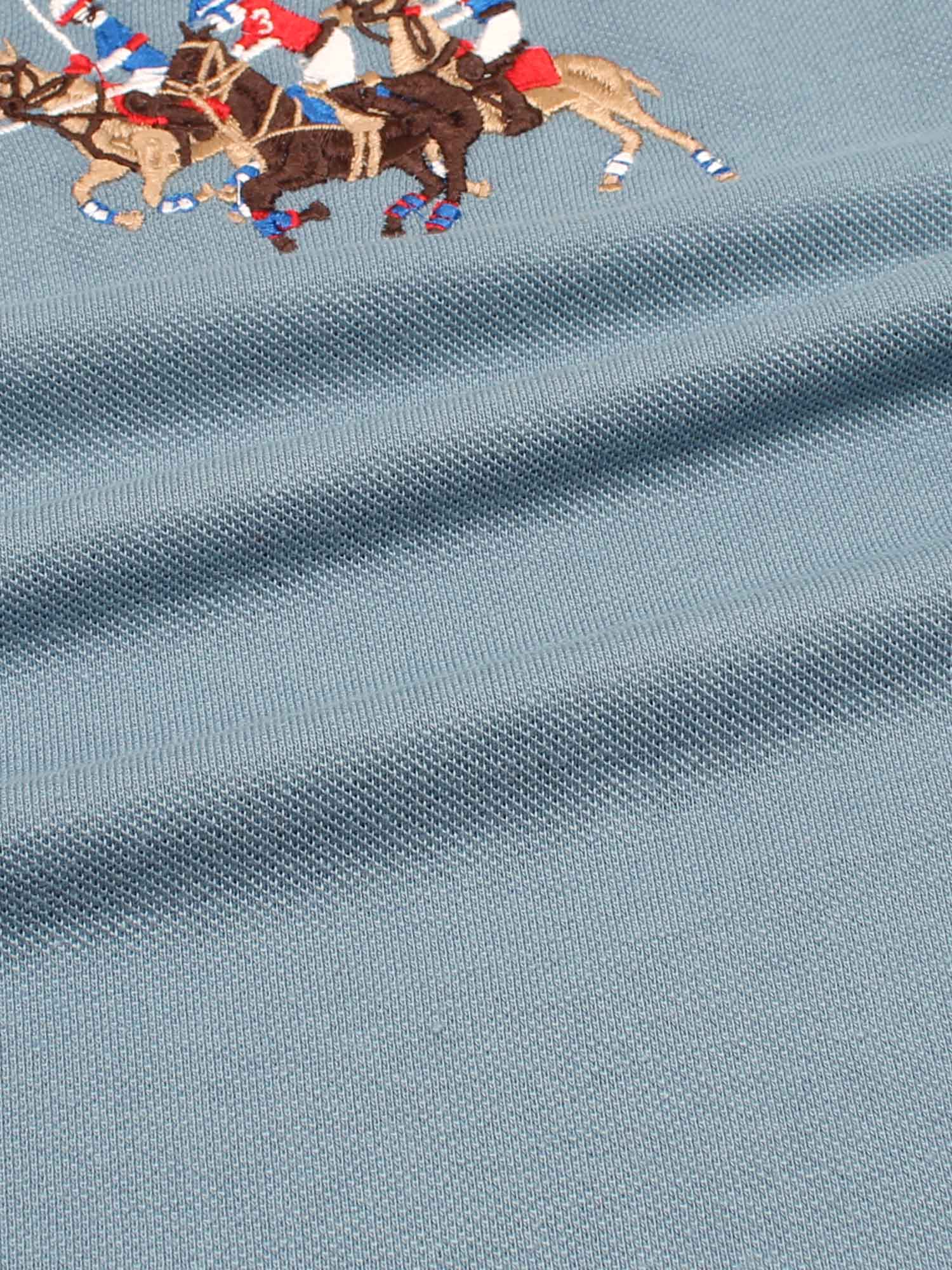 RL triple pony polo- aqua blue