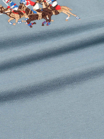 RL triple pony polo- aqua blue