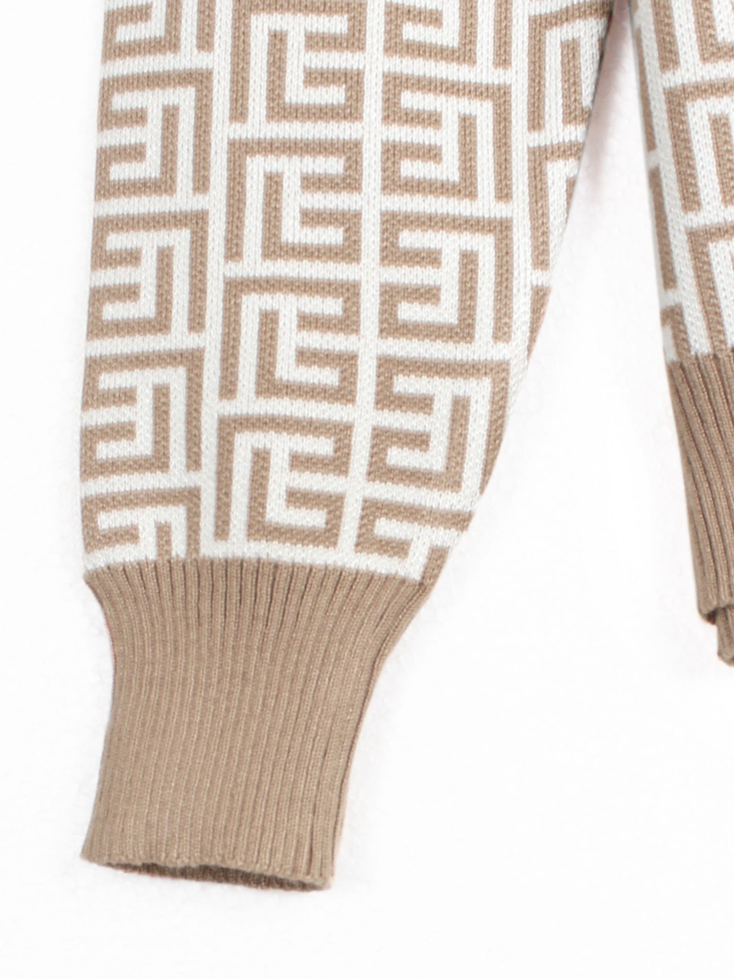The Elysian Monogram Knit Set (Camel & Cream)