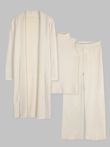 The Mayfair 3-Piece Layering Knit Set (Cream)