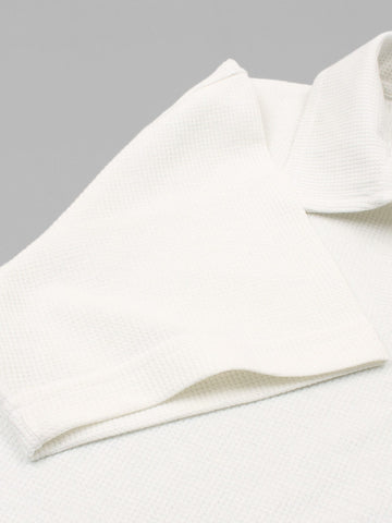 Brandahub polo shirts Premium Zr Waffle knit johnny collar polo-(light beige)