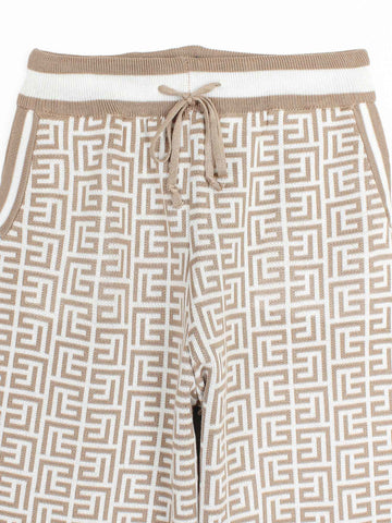 The Elysian Monogram Knit Set (Camel & Cream)